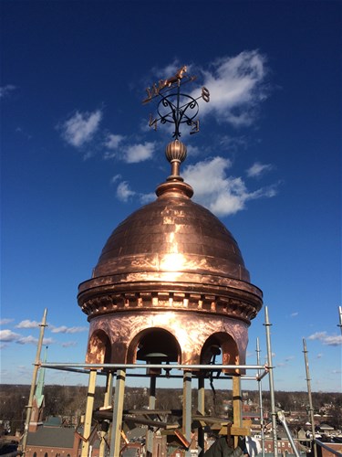 Copper cupola, finial, and weathervane of the Historic Fayette County Courthouse, Lexington, KY 2017